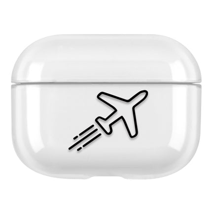 For AirPods Pro Stick Figure Mapping Transparent Earphone Protective Case(Aircraft)-garmade.com