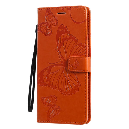 For Galaxy S20+ Pressed Printing Butterfly Pattern Horizontal Flip PU Leather Case with Holder & Card Slots & Wallet & Lanyard(Orange)-garmade.com