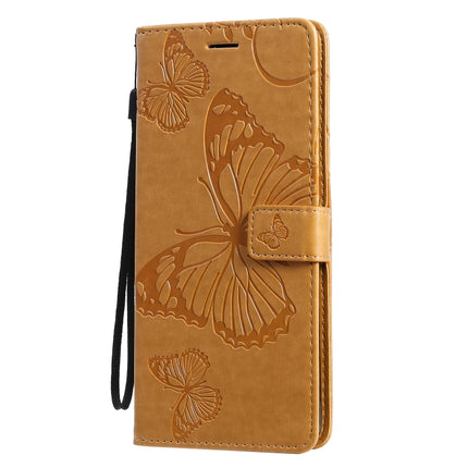 For Galaxy S20+ Pressed Printing Butterfly Pattern Horizontal Flip PU Leather Case with Holder & Card Slots & Wallet & Lanyard(Yellow)-garmade.com