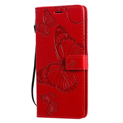 For Galaxy S20+ Pressed Printing Butterfly Pattern Horizontal Flip PU Leather Case with Holder & Card Slots & Wallet & Lanyard(Red)-garmade.com