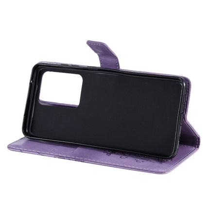 For Galaxy S20+ Pressed Printing Butterfly Pattern Horizontal Flip PU Leather Case with Holder & Card Slots & Wallet & Lanyard(Purple)-garmade.com