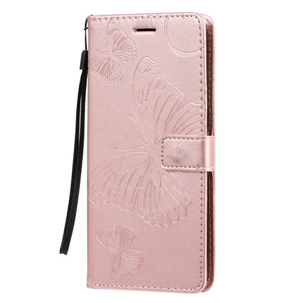 For Galaxy S20+ Pressed Printing Butterfly Pattern Horizontal Flip PU Leather Case with Holder & Card Slots & Wallet & Lanyard(Rose Gold)-garmade.com