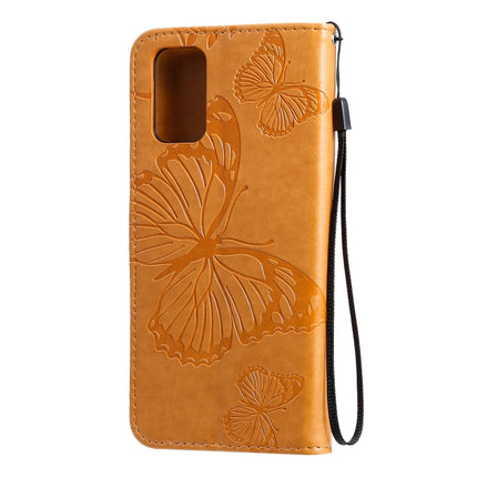 For Galaxy S20 Ultra Pressed Printing Butterfly Pattern Horizontal Flip PU Leather Case with Holder & Card Slots & Wallet & Lanyard(Yellow)-garmade.com