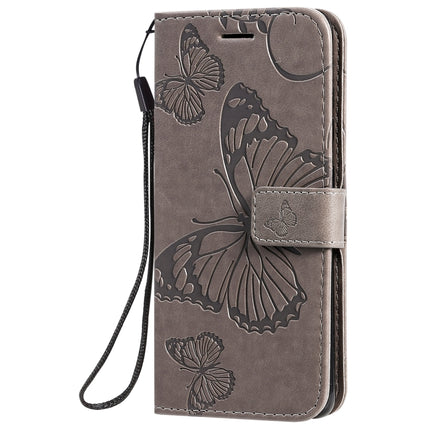 For Galaxy S20 Pressed Printing Butterfly Pattern Horizontal Flip PU Leather Case with Holder & Card Slots & Wallet & Lanyard(Grey)-garmade.com