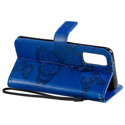 For Galaxy S20 Pressed Printing Butterfly Pattern Horizontal Flip PU Leather Case with Holder & Card Slots & Wallet & Lanyard(Blue)-garmade.com