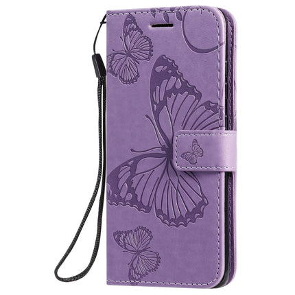 For Galaxy S20 Pressed Printing Butterfly Pattern Horizontal Flip PU Leather Case with Holder & Card Slots & Wallet & Lanyard(Purple)-garmade.com