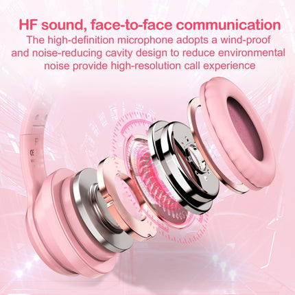 ONIKUMA B90 RGB Lighting Wireless Bluetooth Headphone (Pink)-garmade.com