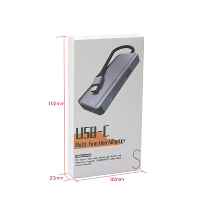 NK-3044 5 in 1 USB-C / Type-C to MS / M2 / CF / TF / SD Card Slots Adapter(Space Grey)-garmade.com