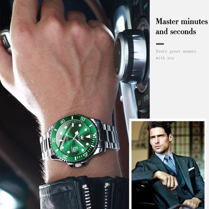 OLEVS 5885 Men Fashion Waterproof Luminous Quartz Watch(Green + Gold)-garmade.com