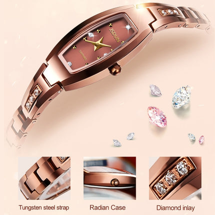 JIN SHI DUN 6530 Women Fashion Dual Calendar Luminous Quartz Watch(Natural Color)-garmade.com