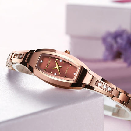 JIN SHI DUN 6530 Women Fashion Dual Calendar Luminous Quartz Watch(Rose Gold)-garmade.com