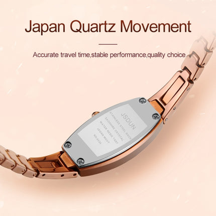 JIN SHI DUN 6530 Women Fashion Dual Calendar Luminous Quartz Watch(Rose Gold)-garmade.com