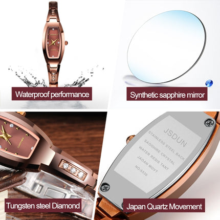 JIN SHI DUN 6530 Women Fashion Dual Calendar Luminous Quartz Watch(Rose Gold)-garmade.com