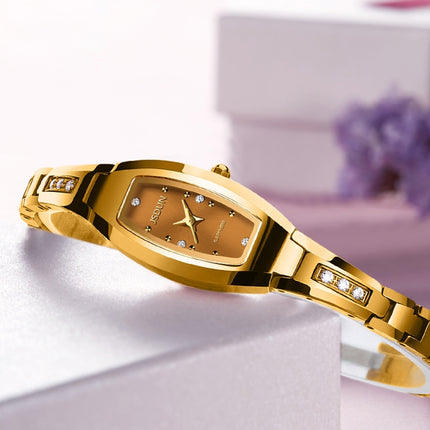 JIN SHI DUN 6530 Women Fashion Dual Calendar Luminous Quartz Watch(Gold)-garmade.com