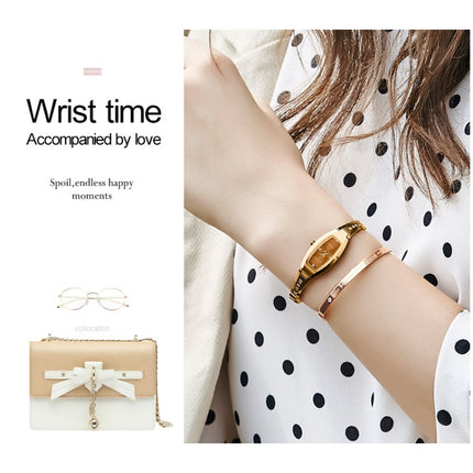 JIN SHI DUN 6530 Women Fashion Dual Calendar Luminous Quartz Watch(Gold)-garmade.com