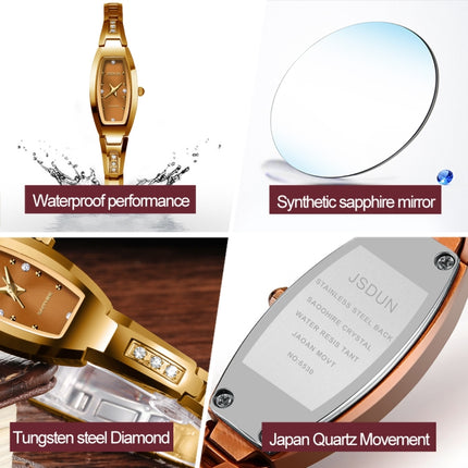 JIN SHI DUN 6530 Women Fashion Dual Calendar Luminous Quartz Watch(Gold)-garmade.com