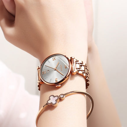 JIN SHI DUN 6533 Women Fashion Waterproof Ultra-thin Quartz Watch(White)-garmade.com