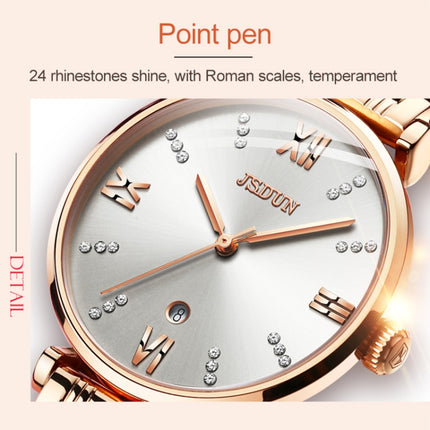 JIN SHI DUN 6533 Women Fashion Waterproof Ultra-thin Quartz Watch(White)-garmade.com