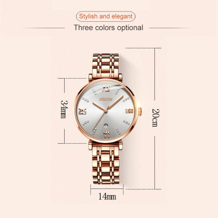 JIN SHI DUN 6533 Women Fashion Waterproof Ultra-thin Quartz Watch(White)-garmade.com