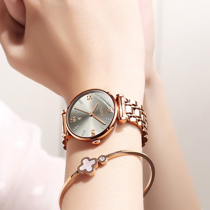 JIN SHI DUN 6533 Women Fashion Waterproof Ultra-thin Quartz Watch(Grey)-garmade.com