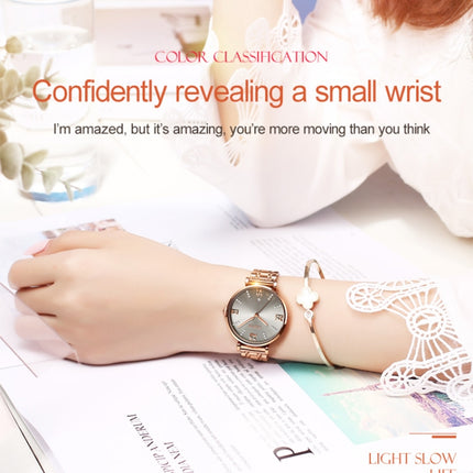 JIN SHI DUN 6533 Women Fashion Waterproof Ultra-thin Quartz Watch(Grey)-garmade.com