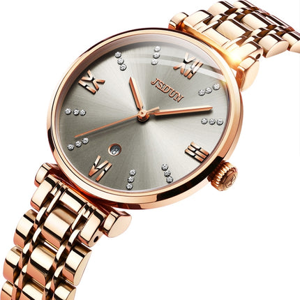 JIN SHI DUN 6533 Women Fashion Waterproof Ultra-thin Quartz Watch(Grey)-garmade.com
