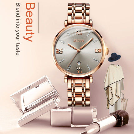 JIN SHI DUN 6533 Women Fashion Waterproof Ultra-thin Quartz Watch(Grey)-garmade.com