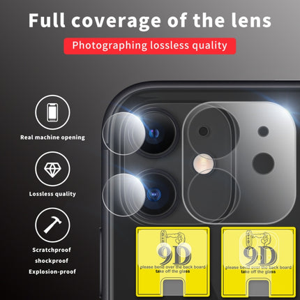 For iPhone 11 9D Transparent Rear Camera Lens Protector Tempered Glass Film Combination Packages-garmade.com
