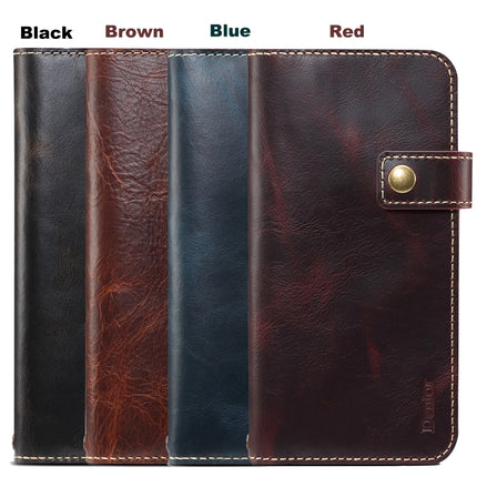 For iPhone 11 Pro Denior Oil Wax Cowhide DK Magnetic Button Horizontal Flip Leather Case with Holder & Card Slots & Wallet(Brown)-garmade.com