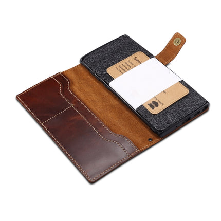 For Galaxy Note 10 Denior Oil Wax Cowhide DK Magnetic Button Horizontal Flip Leather Case with Holder & Card Slots & Wallet(Black)-garmade.com
