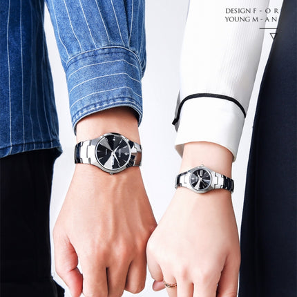 1 Pair OLEVS 8697 Couple Fashion Waterproof Luminous Quartz Watch(Black)-garmade.com