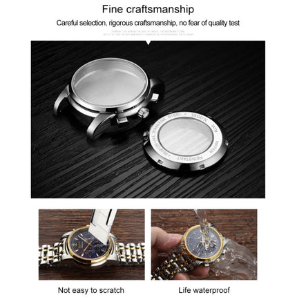 JIN SHI DUN 8750 Men Fashion Waterproof Luminous Mechanical Watch(Silver Blue)-garmade.com