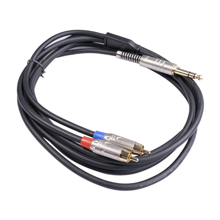 6.35mm Male to Dual RCA Male Audio Cable, Cable Length:1.8m-garmade.com