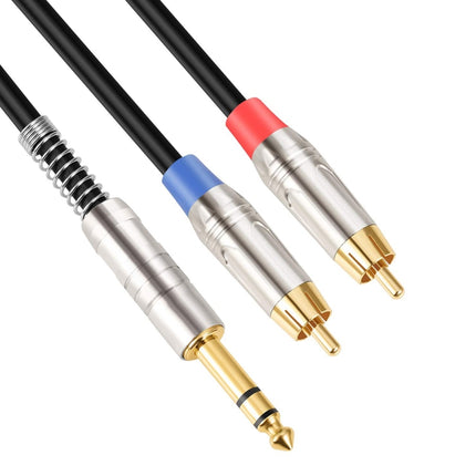 6.35mm Male to Dual RCA Male Audio Cable, Cable Length:3m-garmade.com
