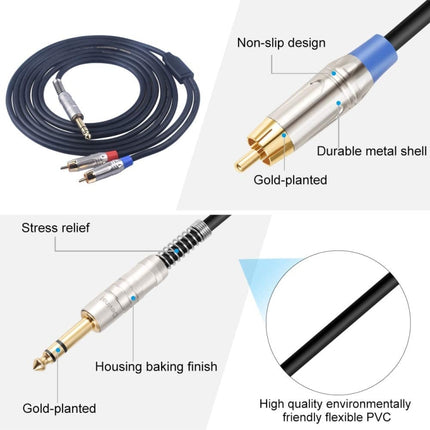 6.35mm Male to Dual RCA Male Audio Cable, Cable Length:3m-garmade.com