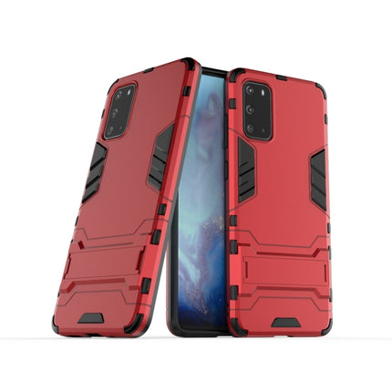 For Galaxy S20 Shockproof PC + TPU Protective Case with Invisible Holder(Red)-garmade.com