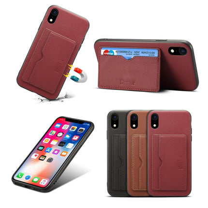 For iPhone XS Max Denior V3 Luxury Car Cowhide Leather Protective Case with Holder & Card Slot(Black)-garmade.com