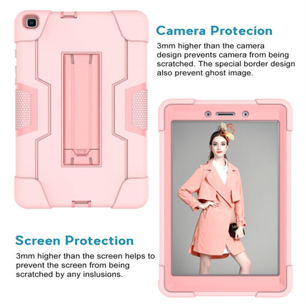For Galaxy Tab A 8.0 (2019) T290 Contrast Color Silicone + PC Combination Case with Holder(Rose Gold)-garmade.com
