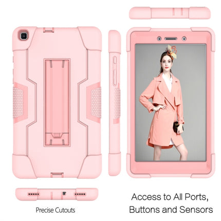 For Galaxy Tab A 8.0 (2019) T290 Contrast Color Silicone + PC Combination Case with Holder(Rose Gold)-garmade.com