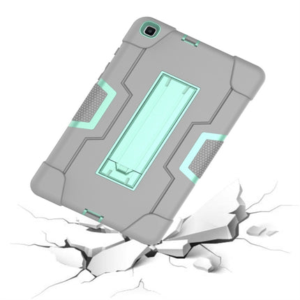 For Galaxy Tab A 8.0 (2019) T290 Contrast Color Silicone + PC Combination Case with Holder(Grey + Aqua)-garmade.com