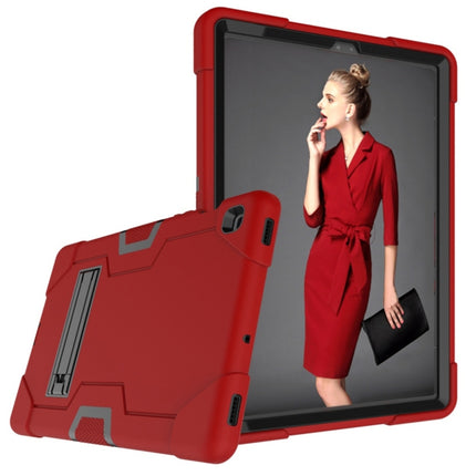 For Galaxy Tab S5e T720 Contrast Color Silicone + PC Combination Case with Holder(Red + Black)-garmade.com