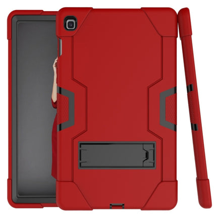 For Galaxy Tab S5e T720 Contrast Color Silicone + PC Combination Case with Holder(Red + Black)-garmade.com
