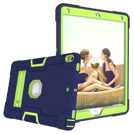 For iPad 10.5 Contrast Color Silicone + PC Combination Case with Holder(Navy Blue +Olivine)-garmade.com