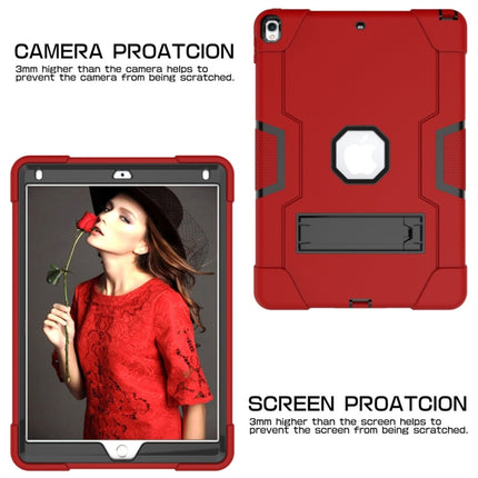 For iPad 10.5 Contrast Color Silicone + PC Combination Case with Holder(Red + Black)-garmade.com