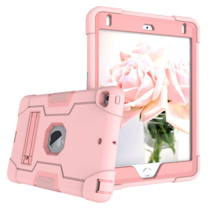 For iPad Mini 5 / 4 Contrast Color Silicone + PC Combination Case with Holder(Rose Gold)-garmade.com