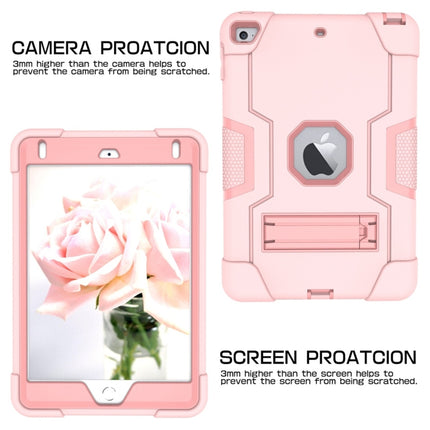 For iPad Mini 5 / 4 Contrast Color Silicone + PC Combination Case with Holder(Rose Gold)-garmade.com