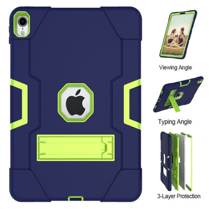For iPad Pro 11 Contrast Color Silicone + PC Combination Case with Holder(Navy Blue +Olivine)-garmade.com