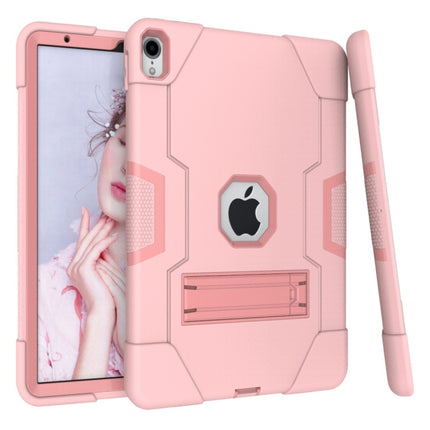 For iPad Pro 11 Contrast Color Silicone + PC Combination Case with Holder(Rose Gold)-garmade.com