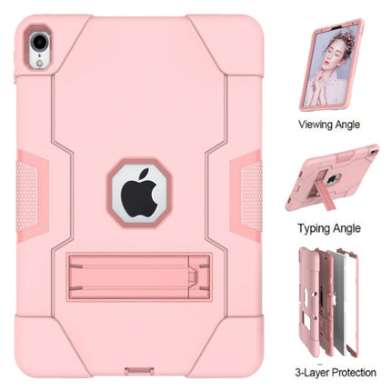 For iPad Pro 11 Contrast Color Silicone + PC Combination Case with Holder(Rose Gold)-garmade.com