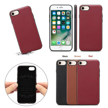 For iPhone 7 / 8 Denior V7 Luxury Car Cowhide Leather Ultrathin Protective Case(Dark Red)-garmade.com